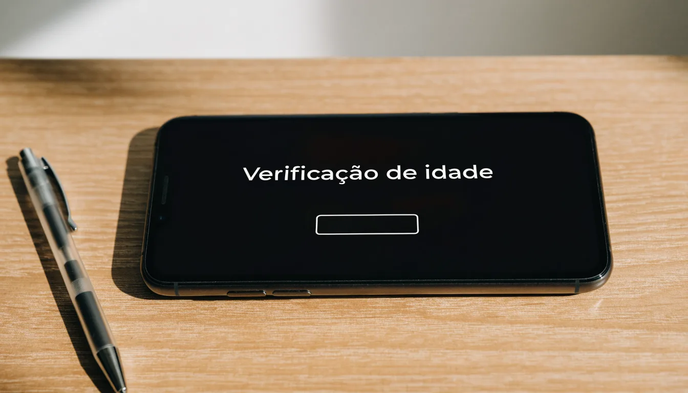 Uma folha de licença em papel com um selo vermelho, pousada numa secretária de madeira ao lado de uma caneta