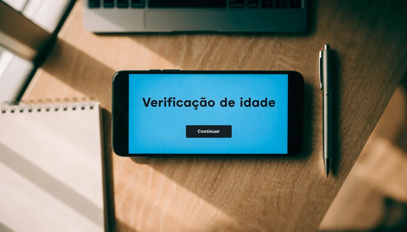 Uma folha de licença em papel com um selo vermelho, pousada numa secretária de madeira ao lado de uma caneta